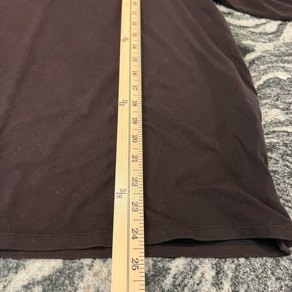 EILEEN FISHER brown jersey generous fit crew long sleeve top - Picture 8 of 14